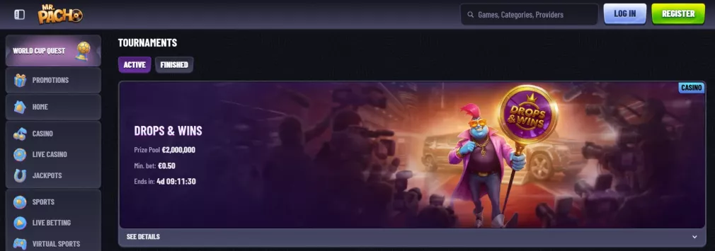 Mr Pacho Casino — bonus powitalny 100% do 2 250 PLN + 200 darmowych spinów